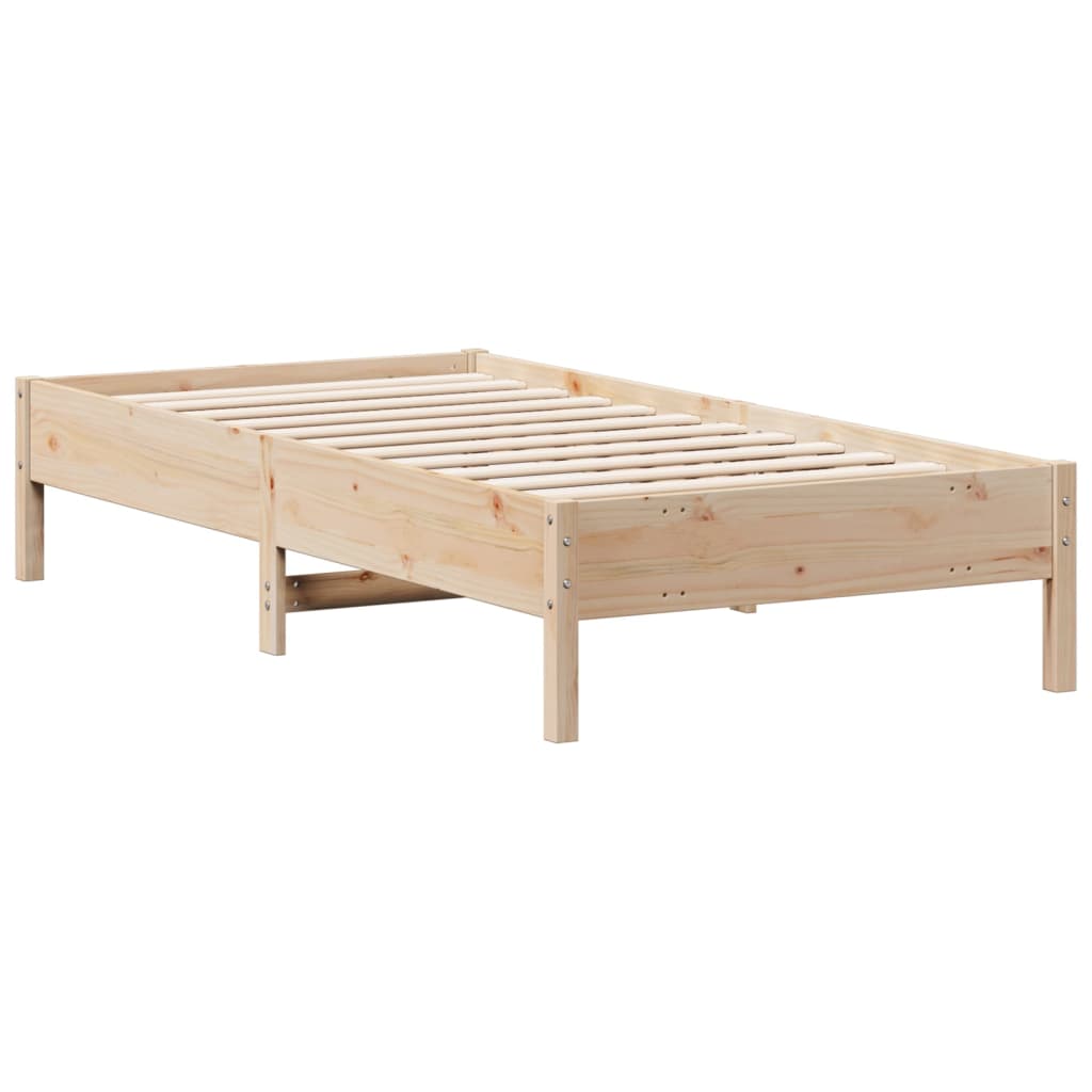 vidaXL Rama łóżka bez materaca, 75x190 cm, lite drewno sosnowe