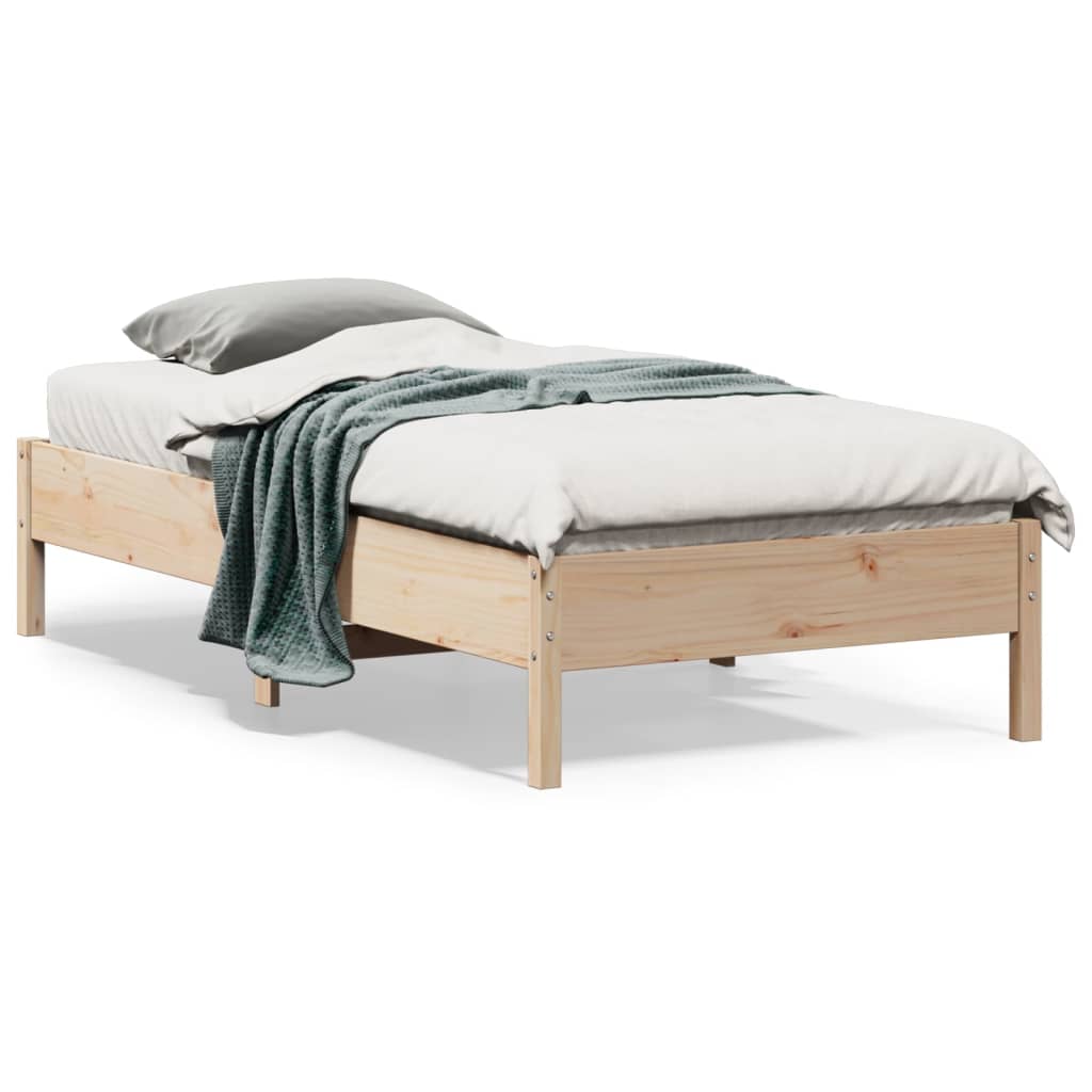 vidaXL Rama łóżka bez materaca, 75x190 cm, lite drewno sosnowe