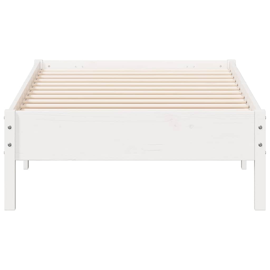 vidaXL Rama łóżka bez materaca, biała, 75x190 cm, lite drewno sosnowe