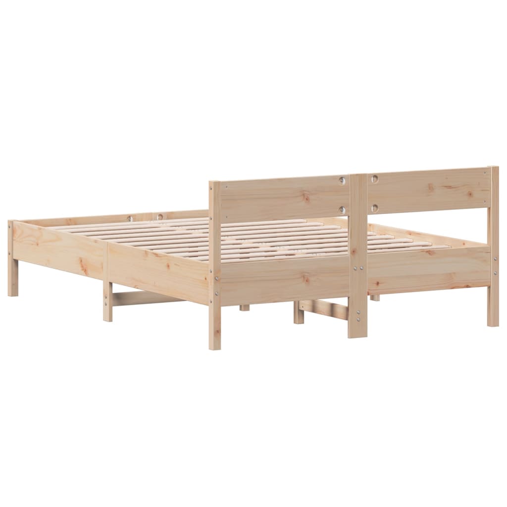 vidaXL Rama łóżka bez materaca, 150x200 cm, lite drewno sosnowe