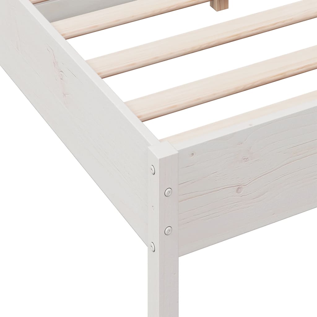 vidaXL Rama łóżka bez materaca, biała, 140x190 cm, lite drewno sosnowe