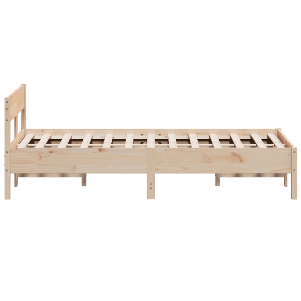 vidaXL Rama łóżka bez materaca, 135x190 cm, lite drewno sosnowe
