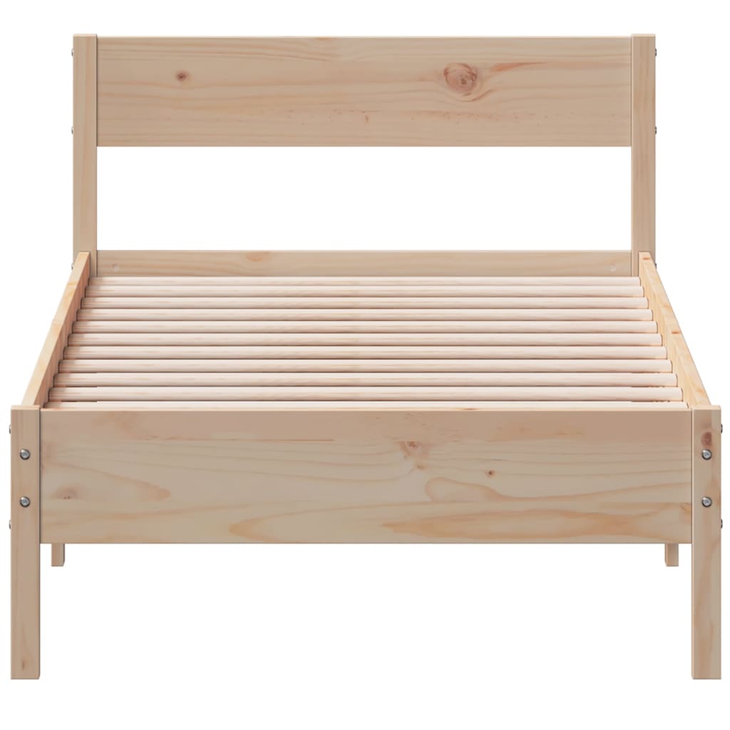 vidaXL Rama łóżka bez materaca, 75x190 cm, lite drewno sosnowe