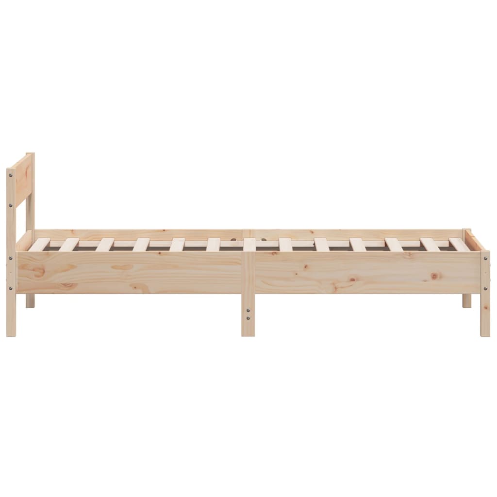 vidaXL Rama łóżka bez materaca, 75x190 cm, lite drewno sosnowe