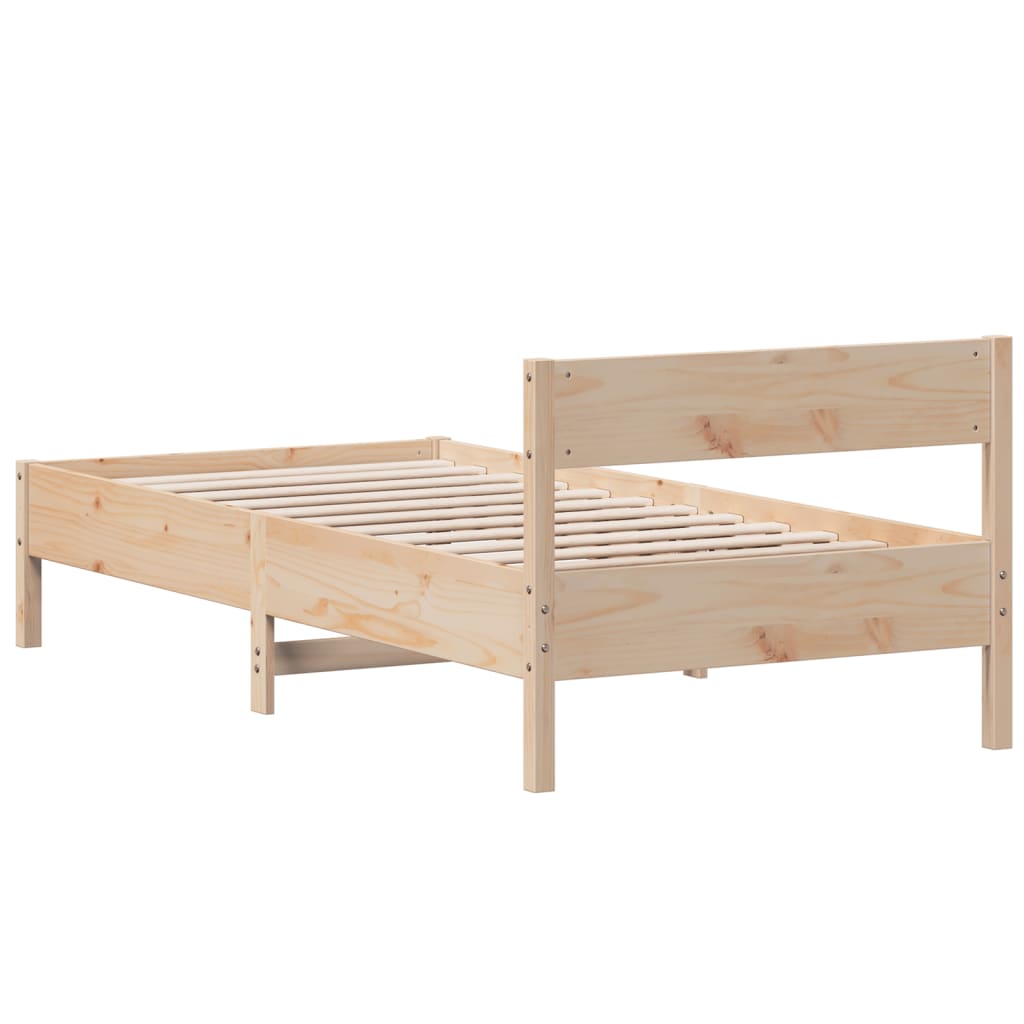 vidaXL Rama łóżka bez materaca, 75x190 cm, lite drewno sosnowe