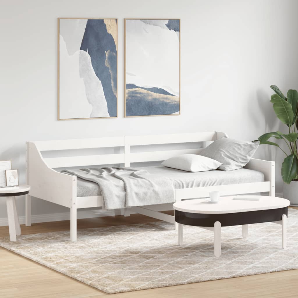 vidaXL Łóżko dzienne bez materaca, białe, 80x200 cm, drewno sosnowe
