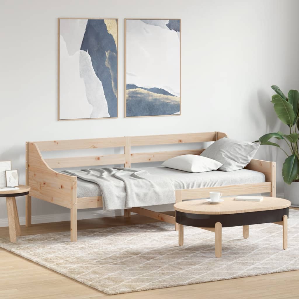 vidaXL Łóżko dzienne bez materaca, 90x200 cm, lite drewno sosnowe