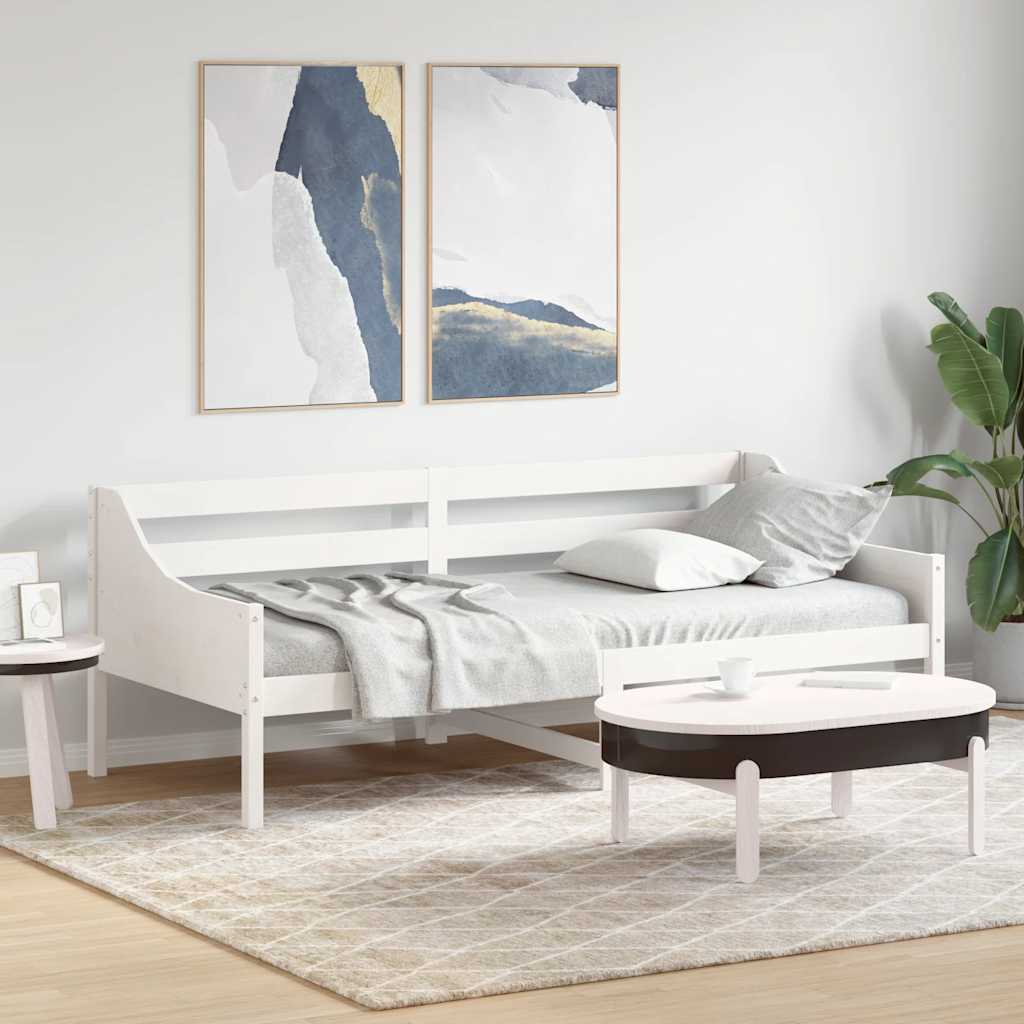vidaXL Łóżko dzienne bez materaca, białe, 90x200 cm, drewno sosnowe