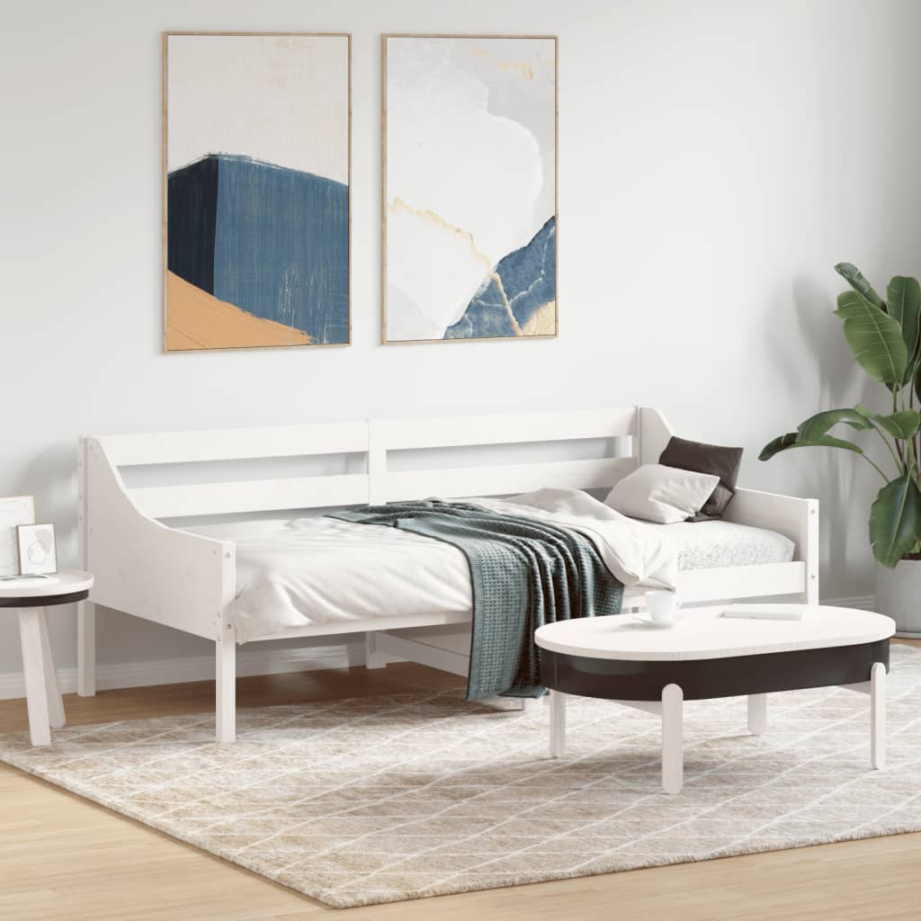vidaXL Łóżko dzienne bez materaca, białe, 90x190 cm, drewno sosnowe