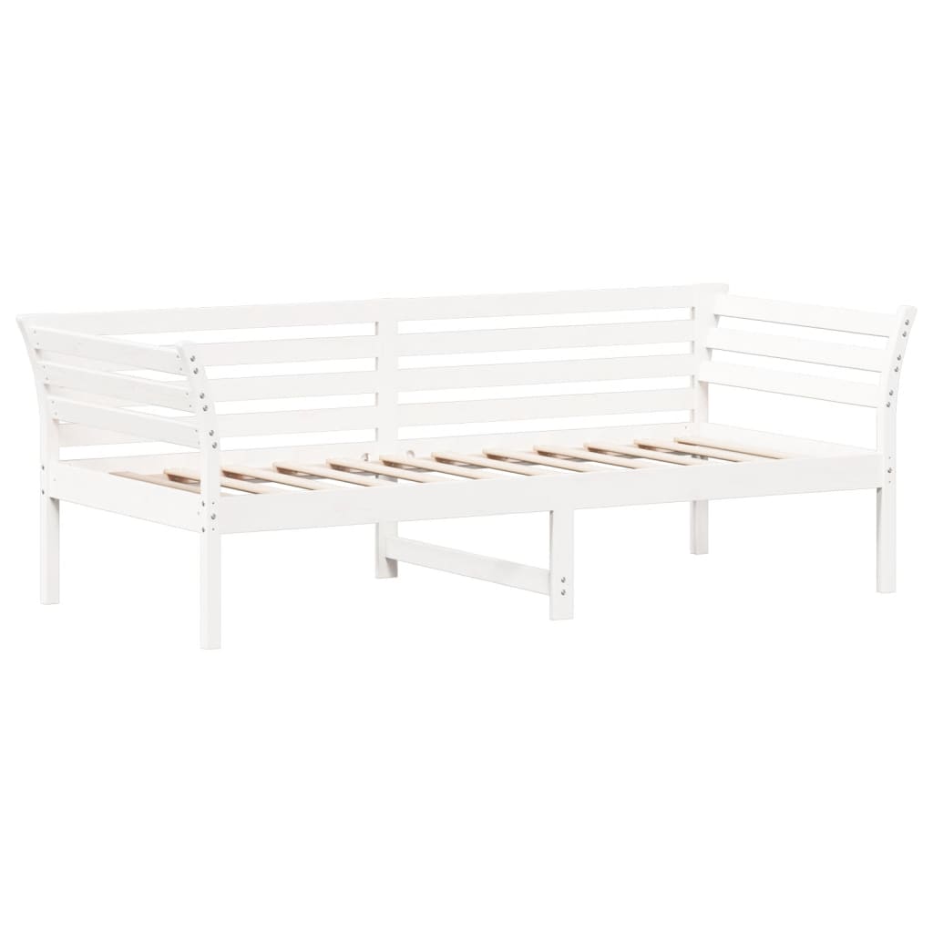 vidaXL Łóżko dzienne bez materaca, białe, 90x200 cm, drewno sosnowe