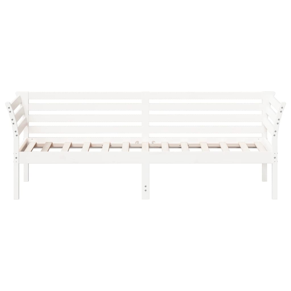 vidaXL Łóżko dzienne bez materaca białe 100x200 cm lite drewno sosnowe
