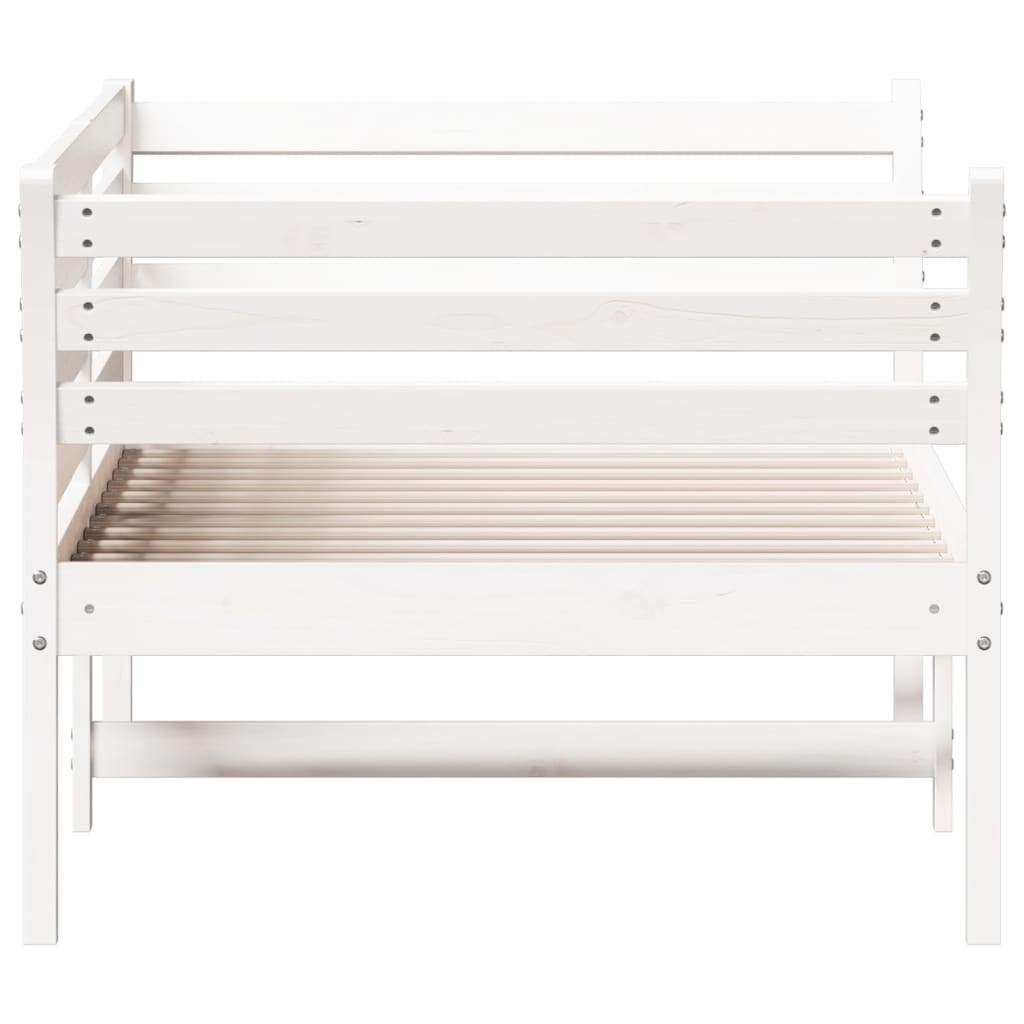 vidaXL Łóżko dzienne bez materaca białe 100x200 cm lite drewno sosnowe