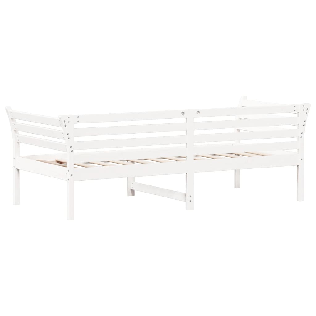 vidaXL Łóżko dzienne bez materaca białe 100x200 cm lite drewno sosnowe
