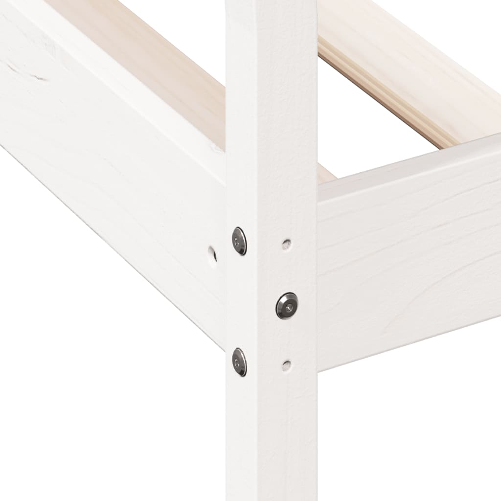 vidaXL Łóżko dzienne bez materaca białe 100x200 cm lite drewno sosnowe