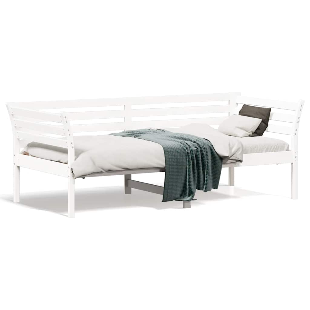 vidaXL Łóżko dzienne bez materaca białe 75x190 cm lite drewno sosnowe