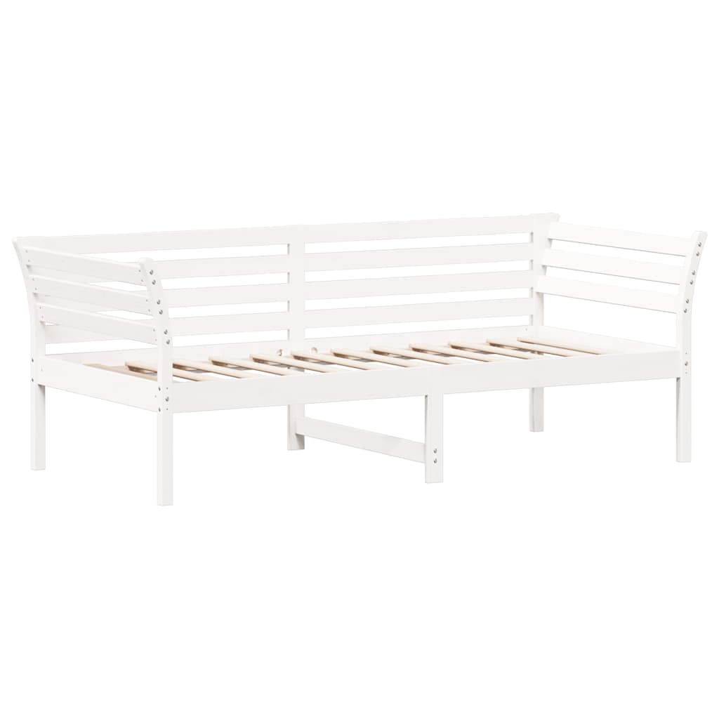 vidaXL Łóżko dzienne bez materaca białe 75x190 cm lite drewno sosnowe