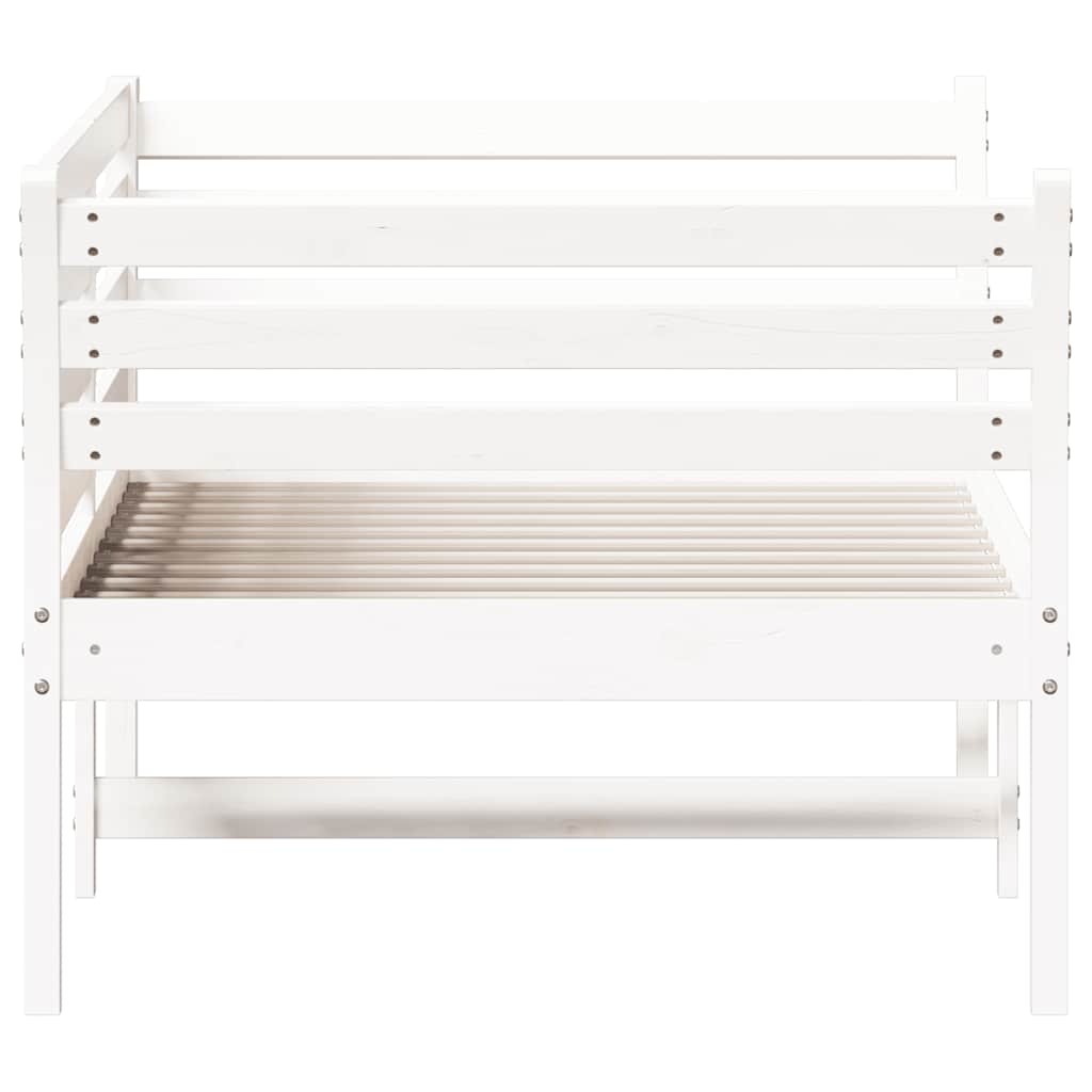 vidaXL Łóżko dzienne bez materaca białe 75x190 cm lite drewno sosnowe