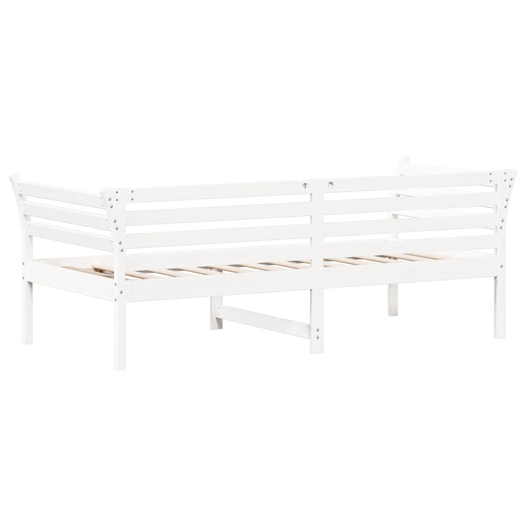 vidaXL Łóżko dzienne bez materaca białe 75x190 cm lite drewno sosnowe