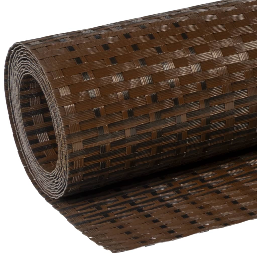 vidaXL Parawan balkonowy, brązowo-czarny, 400x80 cm, polirattan
