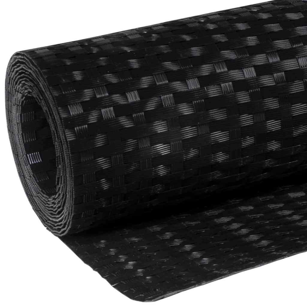 vidaXL Parawan balkonowy, czarny, 300x100 cm, polirattan