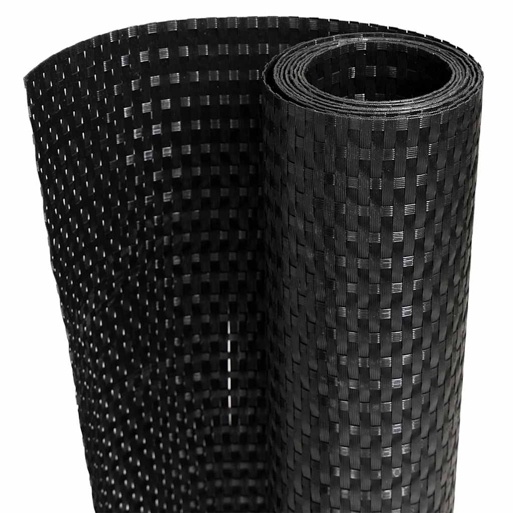 vidaXL Parawan balkonowy, czarny, 500x100 cm, polirattan