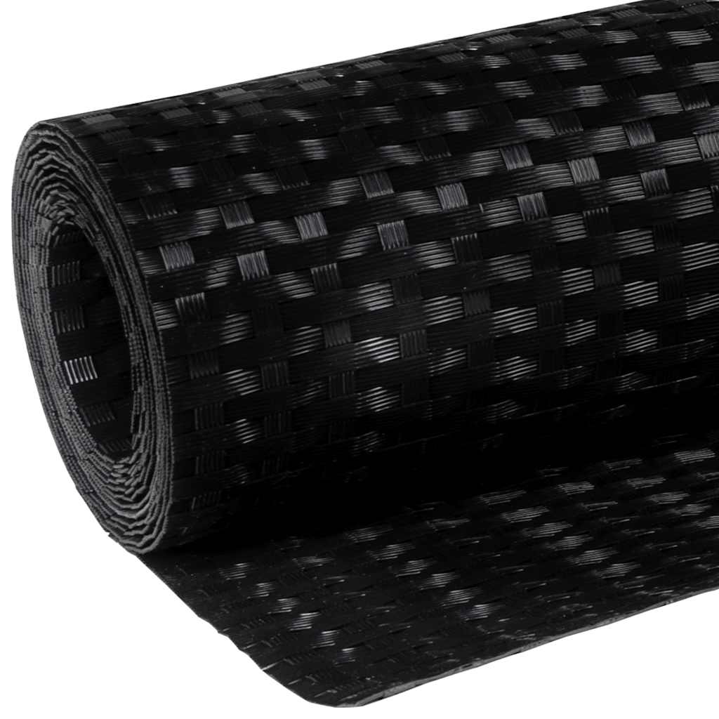 vidaXL Parawan balkonowy, czarny, 500x100 cm, polirattan