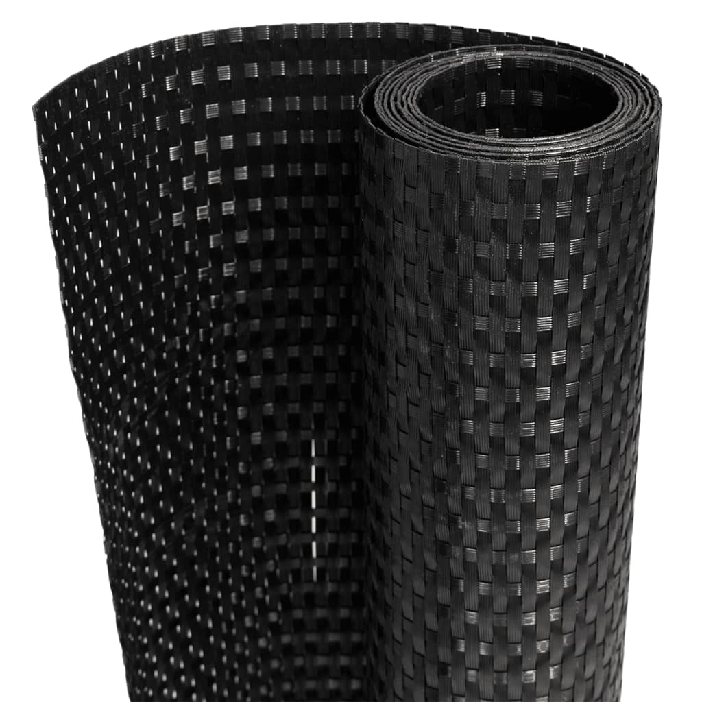 vidaXL Parawan balkonowy, czarny, 600x80 cm, polirattan