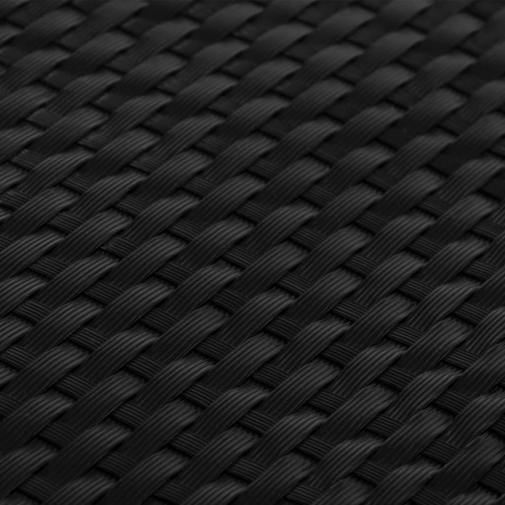 vidaXL Parawan balkonowy, czarny, 600x80 cm, polirattan