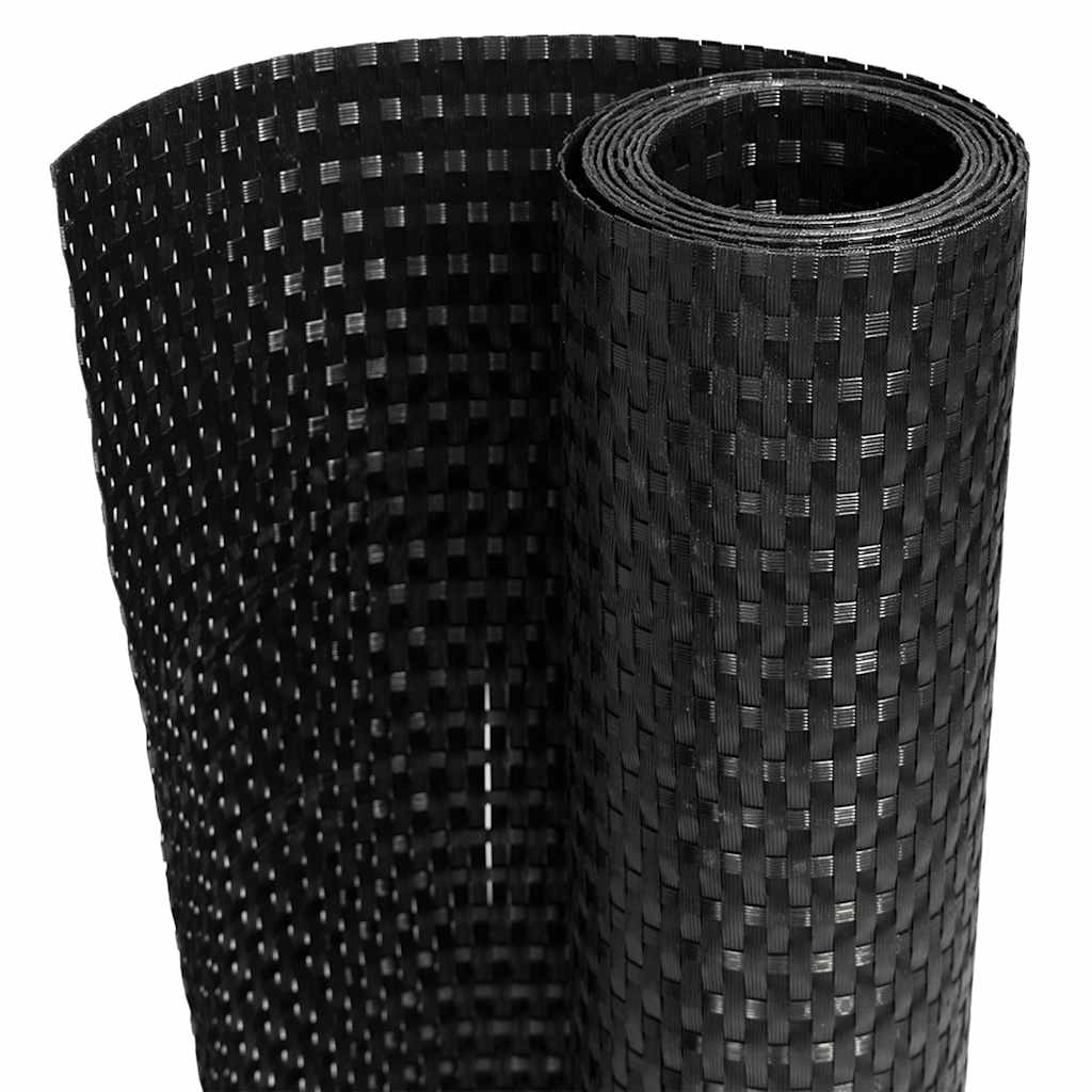 vidaXL Parawan balkonowy, czarny, 1000x100 cm, polirattan
