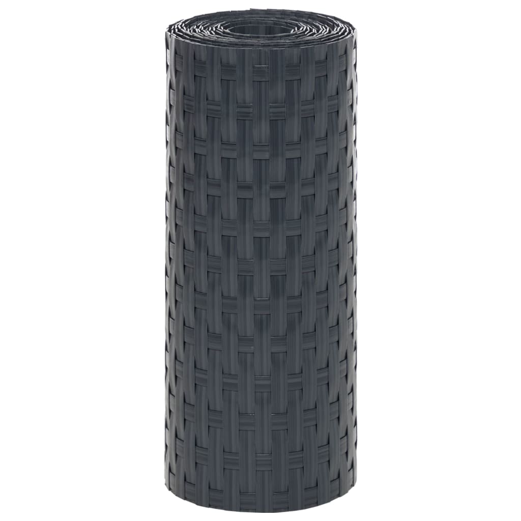 vidaXL Parawany balkonowe, 5 szt., antracytowe, 255x19 cm, rattan PE