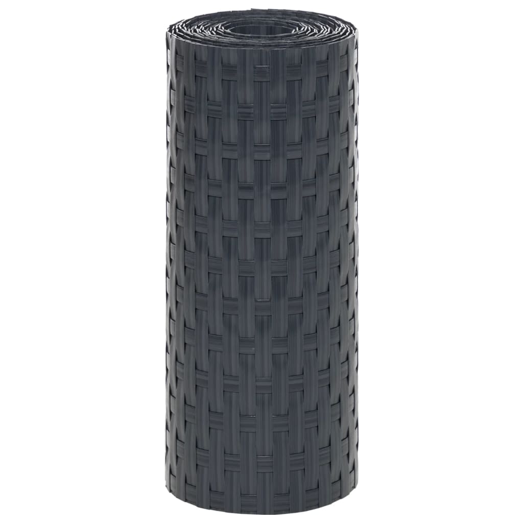 vidaXL Parawany balkonowe, 10 szt., antracytowe, 255x19 cm, rattan PE