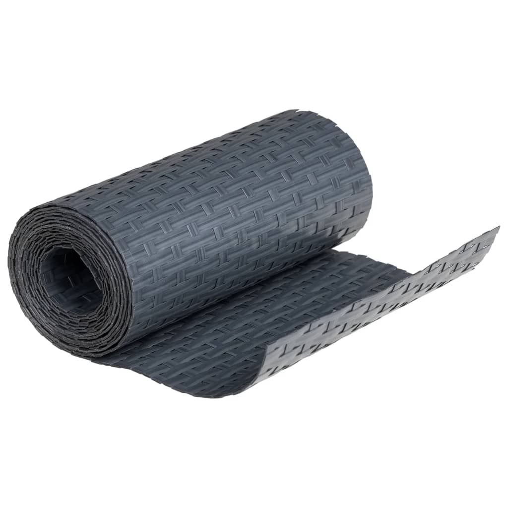 vidaXL Parawany balkonowe, 10 szt., antracytowe, 255x19 cm, rattan PE