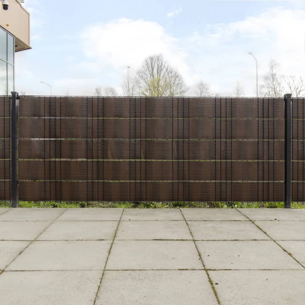 vidaXL Parawany balkonowe, 10 szt., brązowo-czarne, 255x19cm rattan PE
