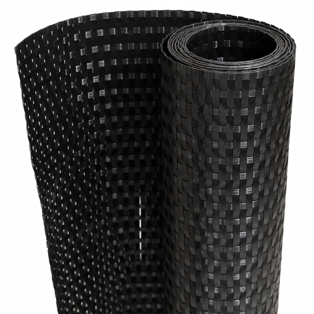 vidaXL Parawany balkonowe, 5 szt., czarne, 255x19 cm, rattan PE