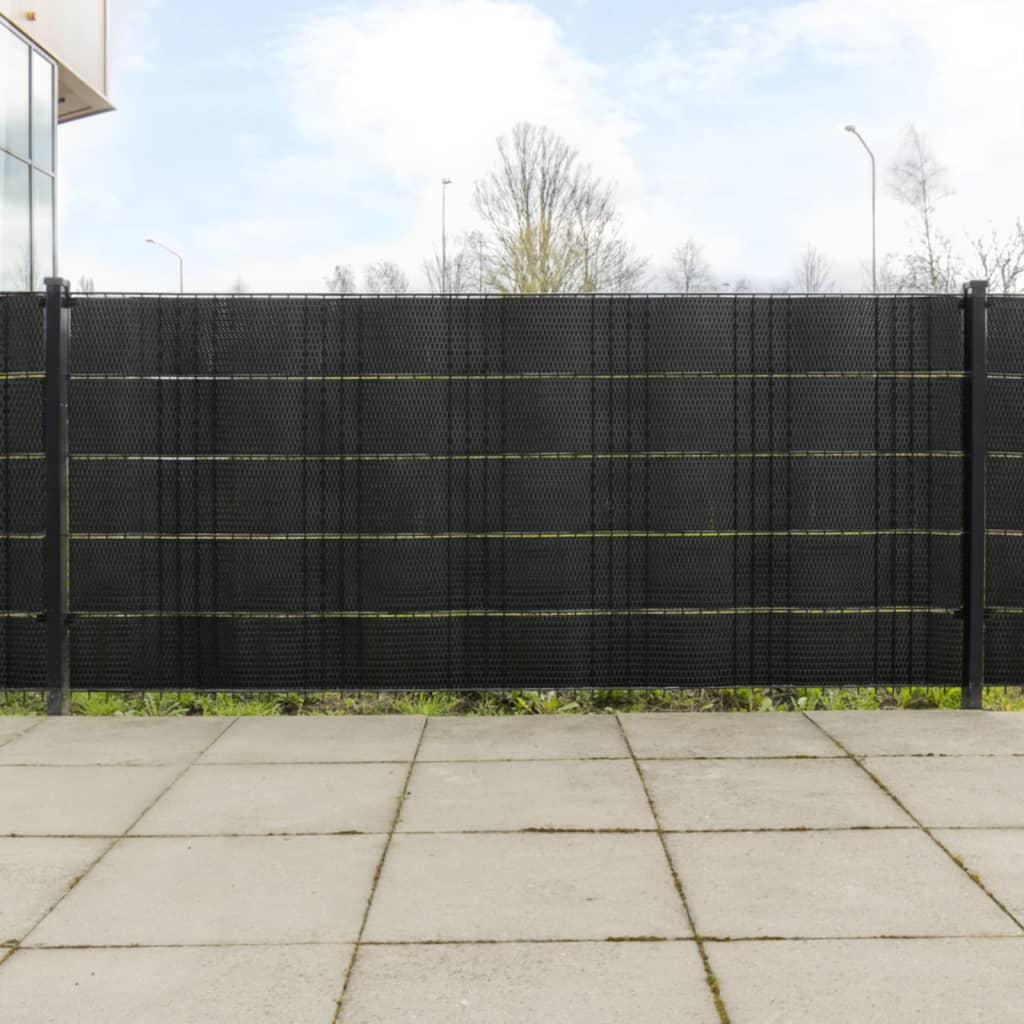 vidaXL Parawany balkonowe, 5 szt., czarne, 255x19 cm, rattan PE