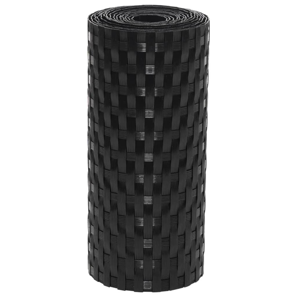 vidaXL Parawany balkonowe, 10 szt., czarne, 255x19 cm, rattan PE