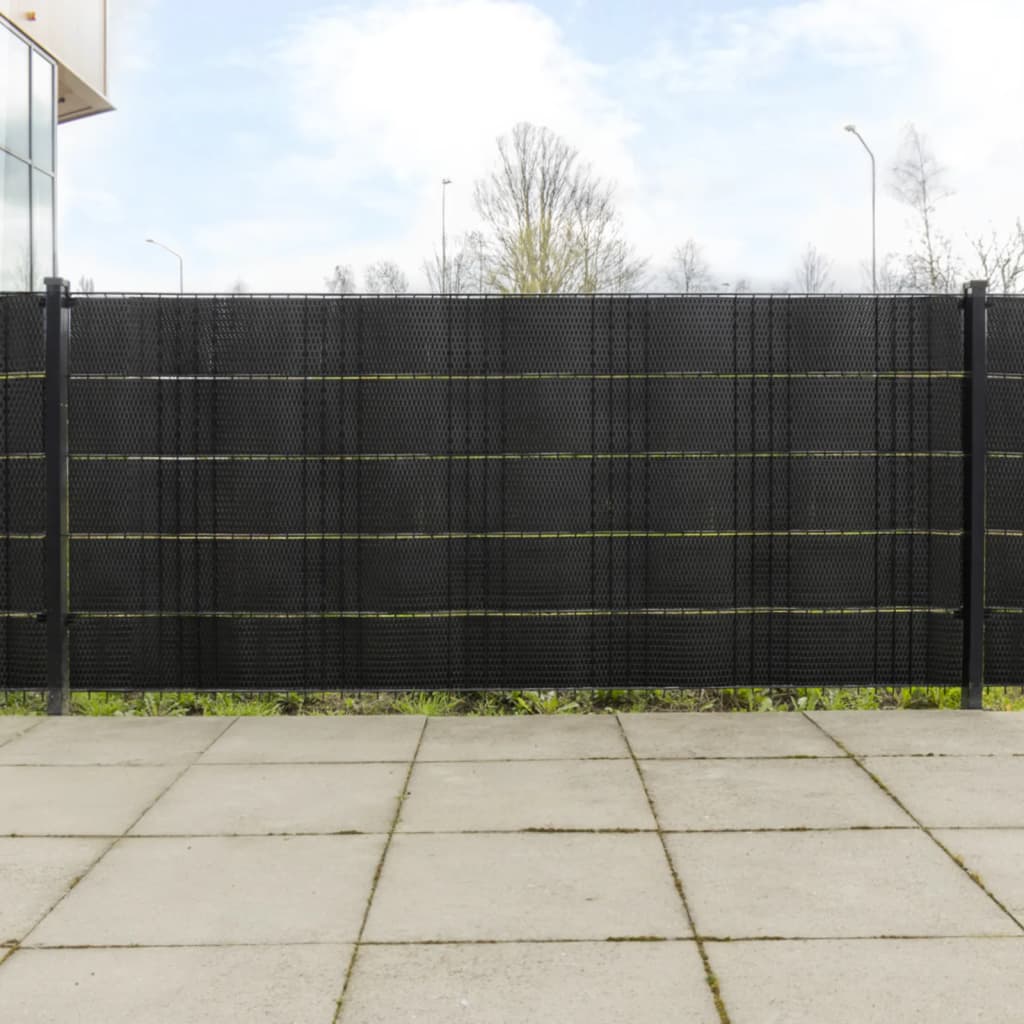 vidaXL Parawany balkonowe, 10 szt., czarne, 255x19 cm, rattan PE