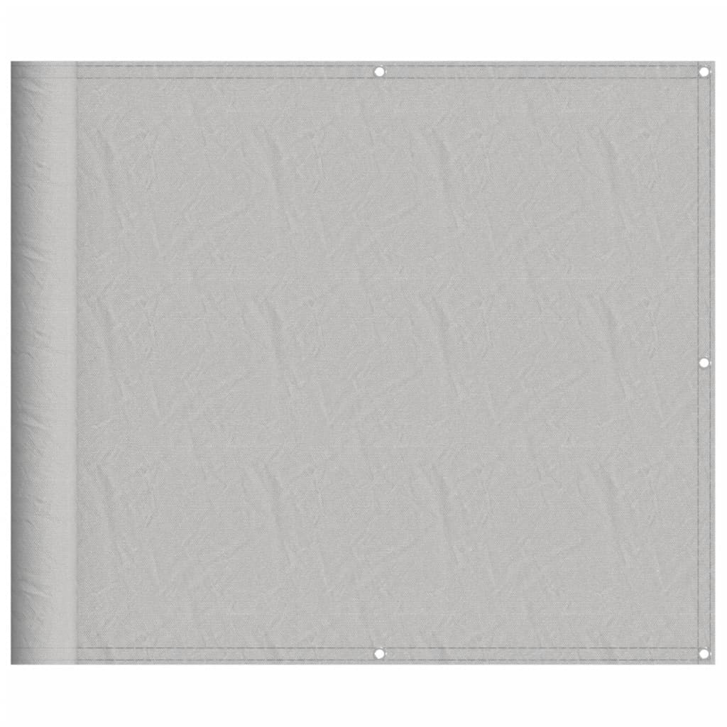 vidaXL Parawan balkonowy, jasnoszary, 90x500 cm, 100% poliester Oxford
