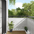 vidaXL Parawan balkonowy, jasnoszary, 90x500 cm, 100% poliester Oxford