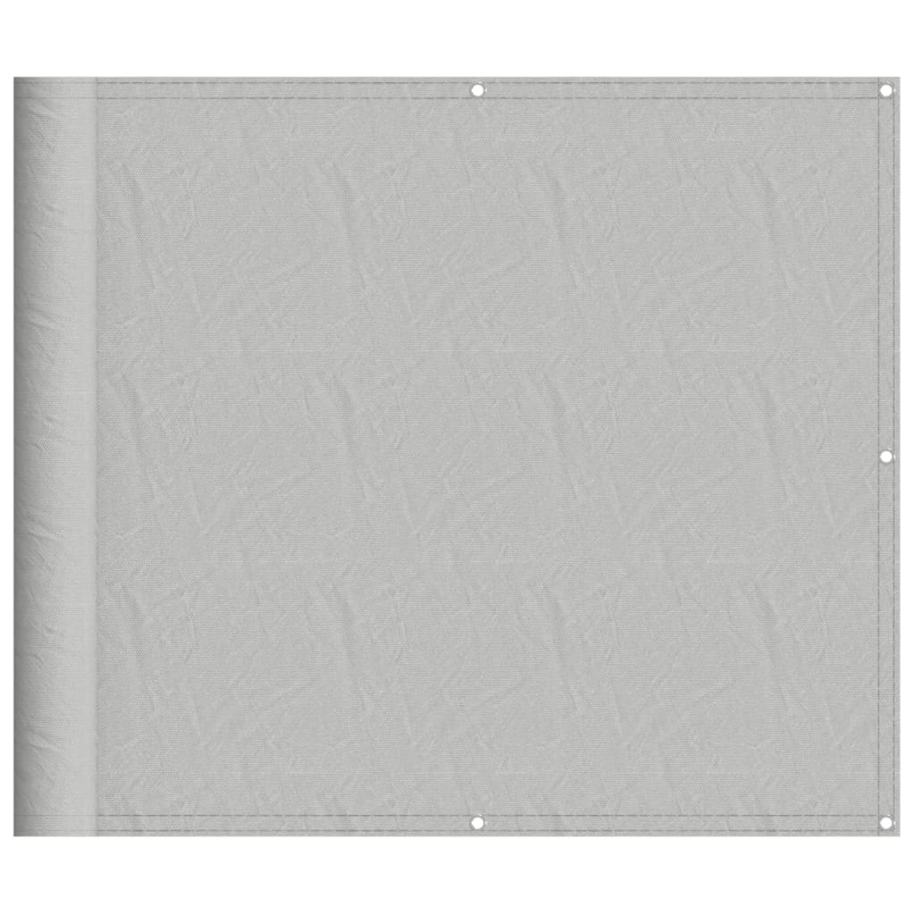 vidaXL Parawan balkonowy, jasnoszary, 90x600 cm, 100% poliester Oxford