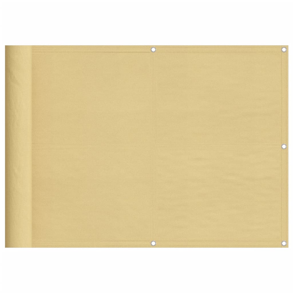 vidaXL Parawan balkonowy, piaskowy, 75x300 cm, tkanina Oxford