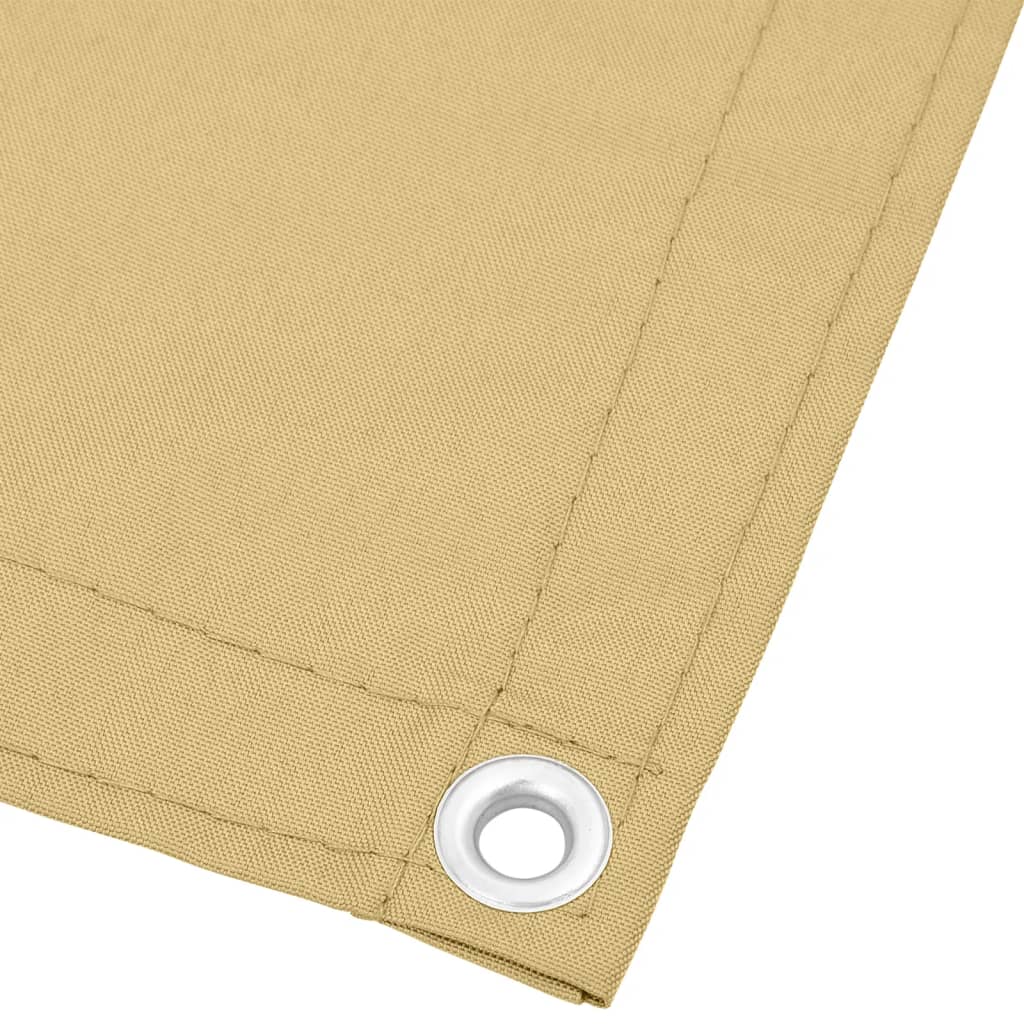 vidaXL Parawan balkonowy, piaskowy, 75x600 cm, 100% poliester Oxford