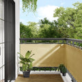 vidaXL Parawan balkonowy, piaskowy, 75x800 cm, 100% poliester Oxford