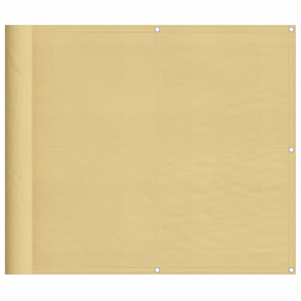 vidaXL Parawan balkonowy, piaskowy, 90x400 cm, 100% poliester Oxford