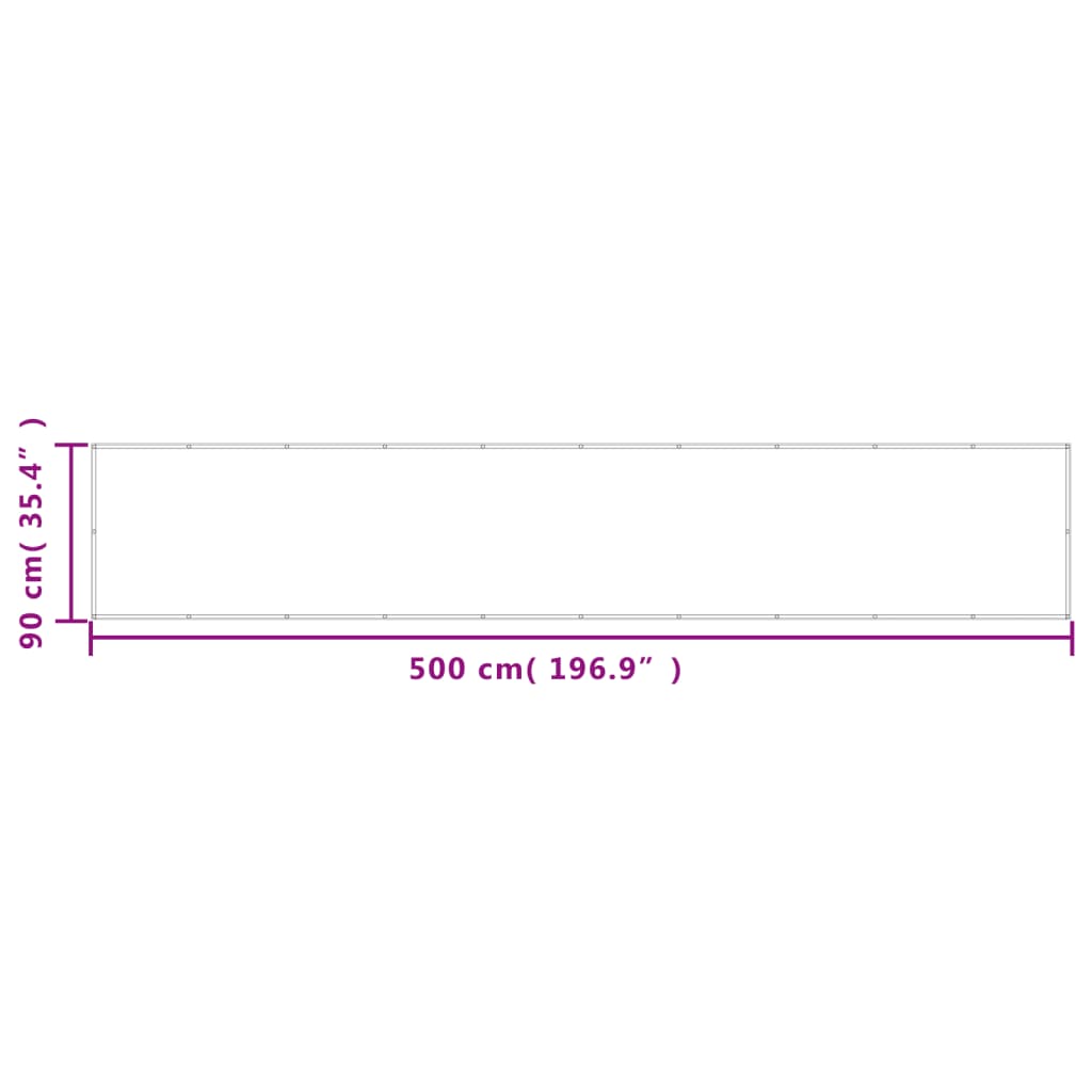 vidaXL Parawan balkonowy, piaskowy, 90x500 cm, 100% poliester Oxford