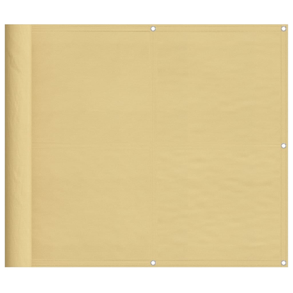 vidaXL Parawan balkonowy, piaskowy, 90x800 cm, 100% poliester Oxford