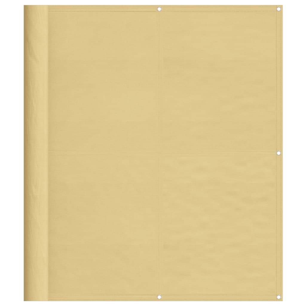 vidaXL Parawan balkonowy, piaskowy, 120x600 cm, 100% poliester Oxford