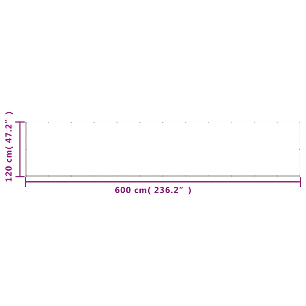 vidaXL Parawan balkonowy, piaskowy, 120x600 cm, 100% poliester Oxford
