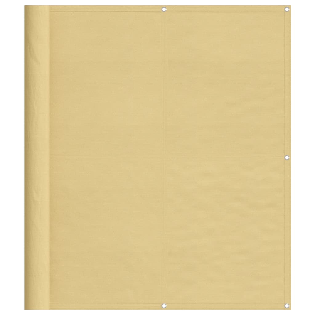 vidaXL Parawan balkonowy, piaskowy, 120x700 cm, 100% poliester Oxford