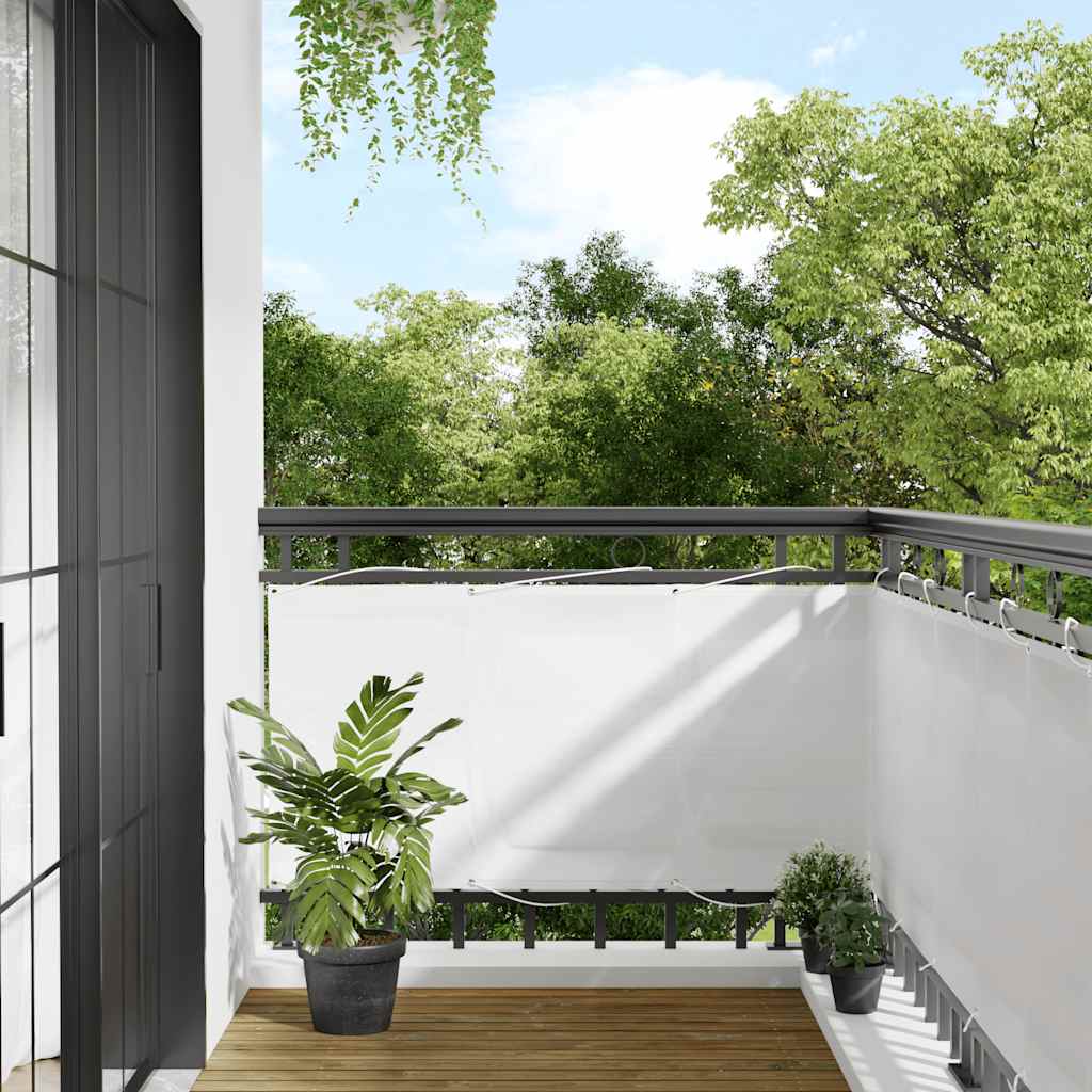 vidaXL Parawan balkonowy, biały, 75x800 cm, 100% poliester Oxford